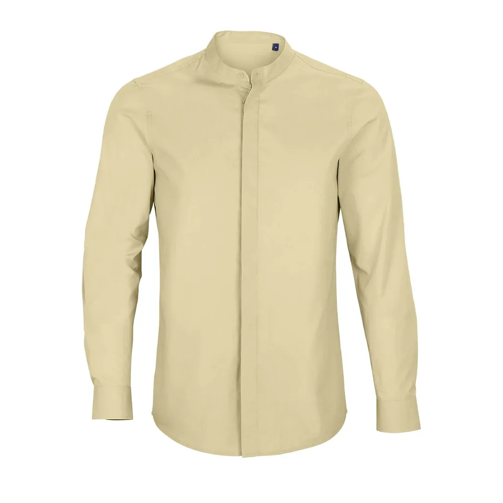 Bart Men Mao Collar Shirt – Beige