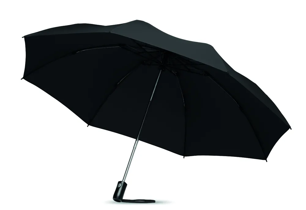 Dundee Foldable · Opvouwbare reversible paraplu – Zwart