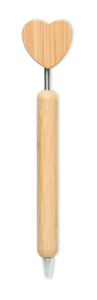 Corapen · Bamboe balpen hart detail – Hout