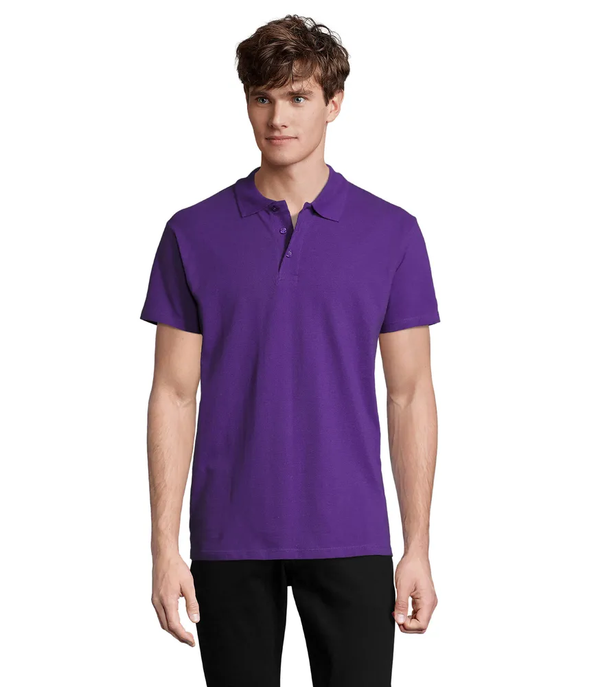 Spring Ii Heren Polo 210g – Donker paars