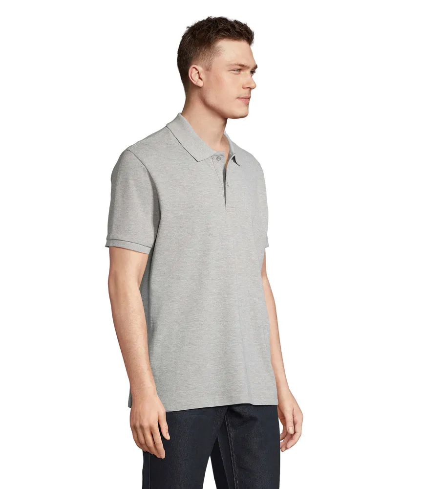 Pegase Polo Bio 210g – Grijs gemêleerd 2