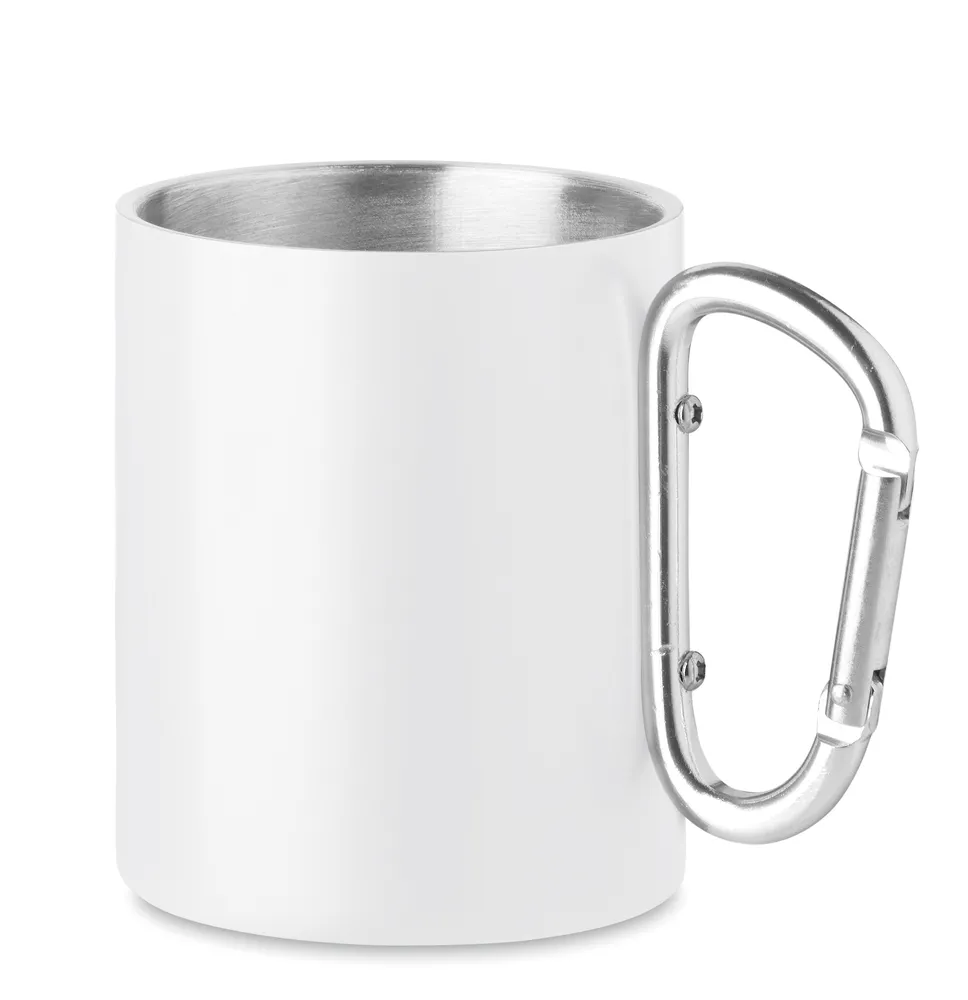 Arom · Metalen mok en karabijnhaak – Wit