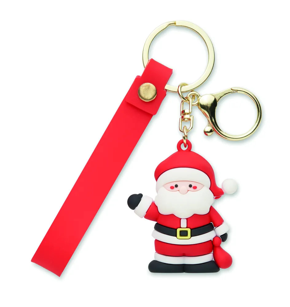 Santacharm · Kerstman sleutelhanger – Rood