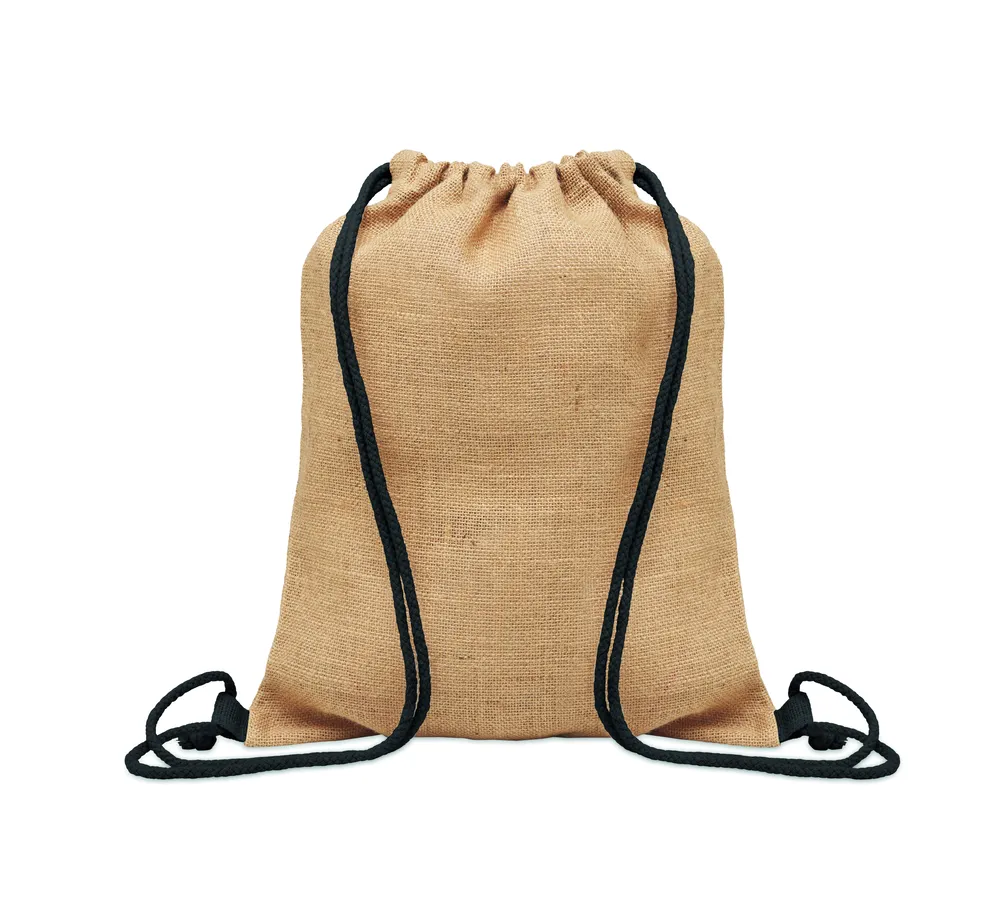 Fukuro · Jute rugzakje met koord – Zwart