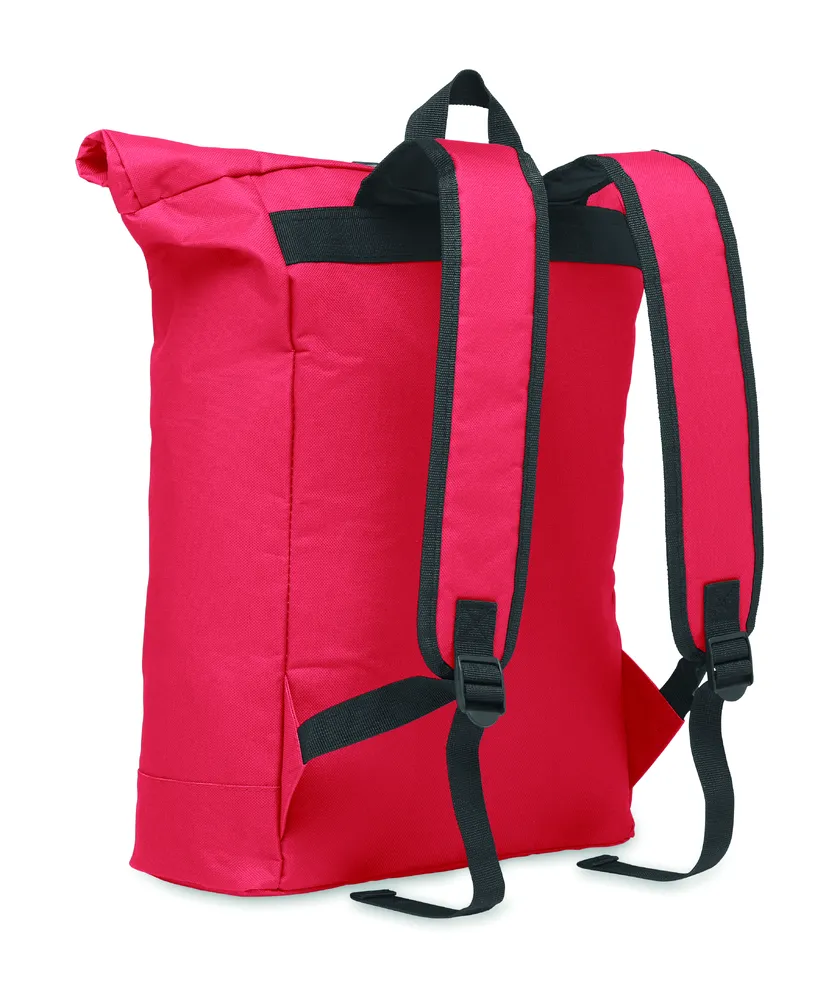Irea · 600D polyester rolltop rugzak – Rood