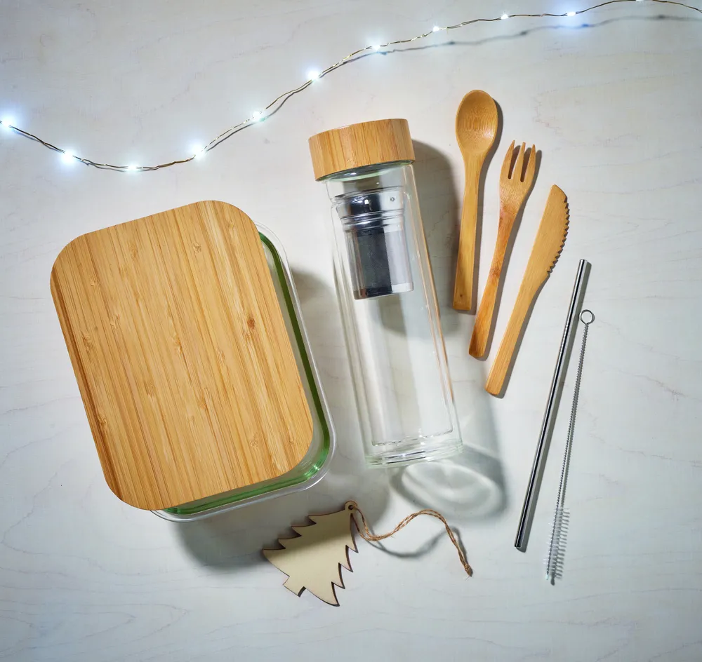 Tundra Lunchbox · Glazen lunchbox bamboe deksel – Transparant