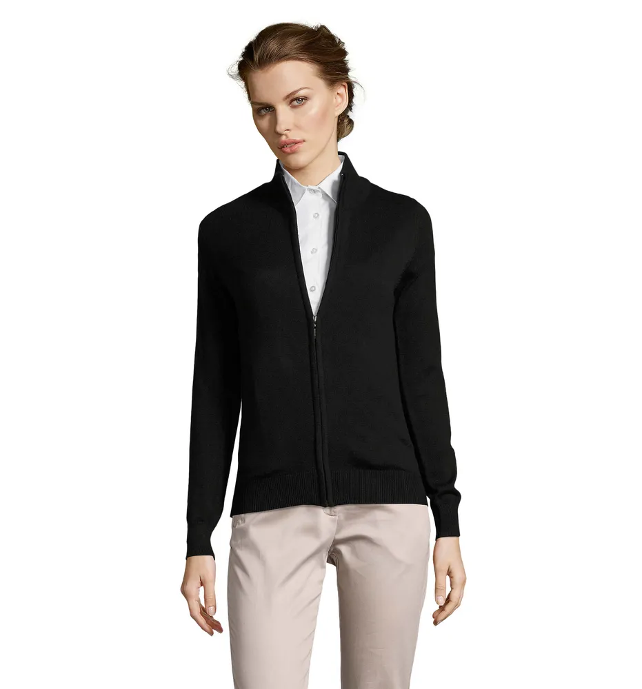 Gordon Women Zip Cardigan – Zwart