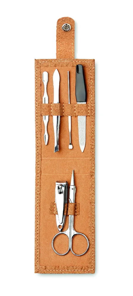 Nailkit Cork · Manicure set in kurk etui – Beige