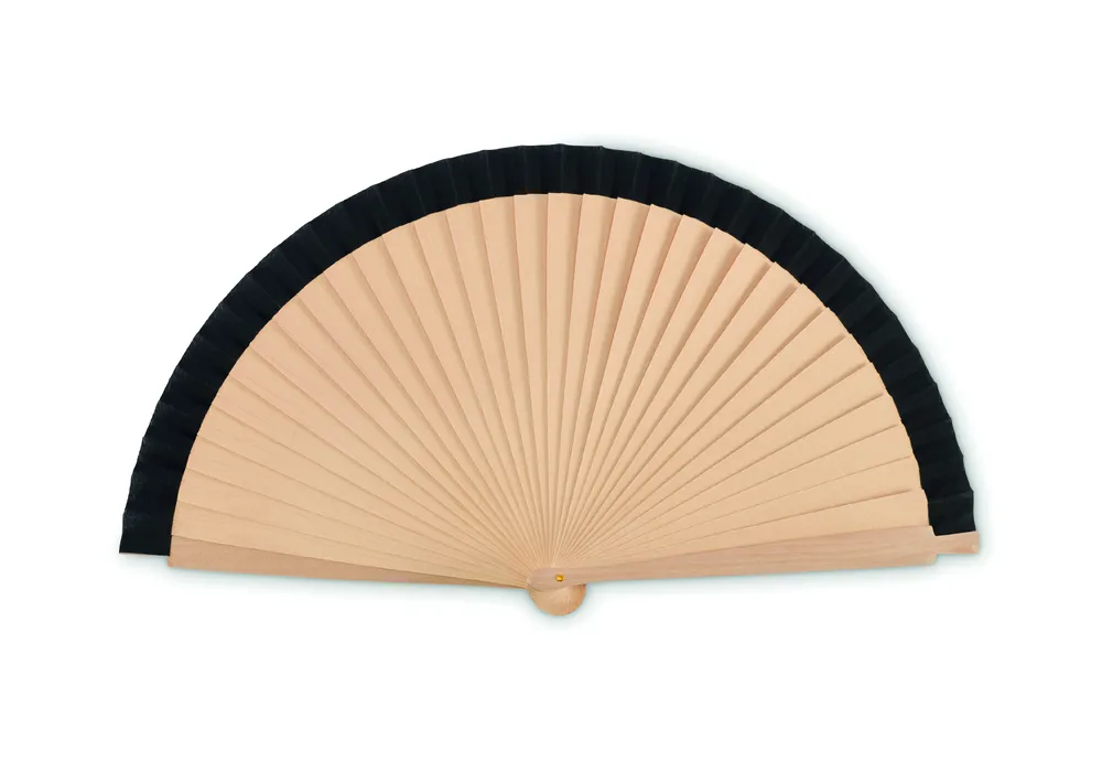 Woodfan · Houten handwaaier – Zwart