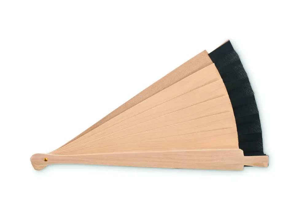 Woodfan · Houten handwaaier – Zwart