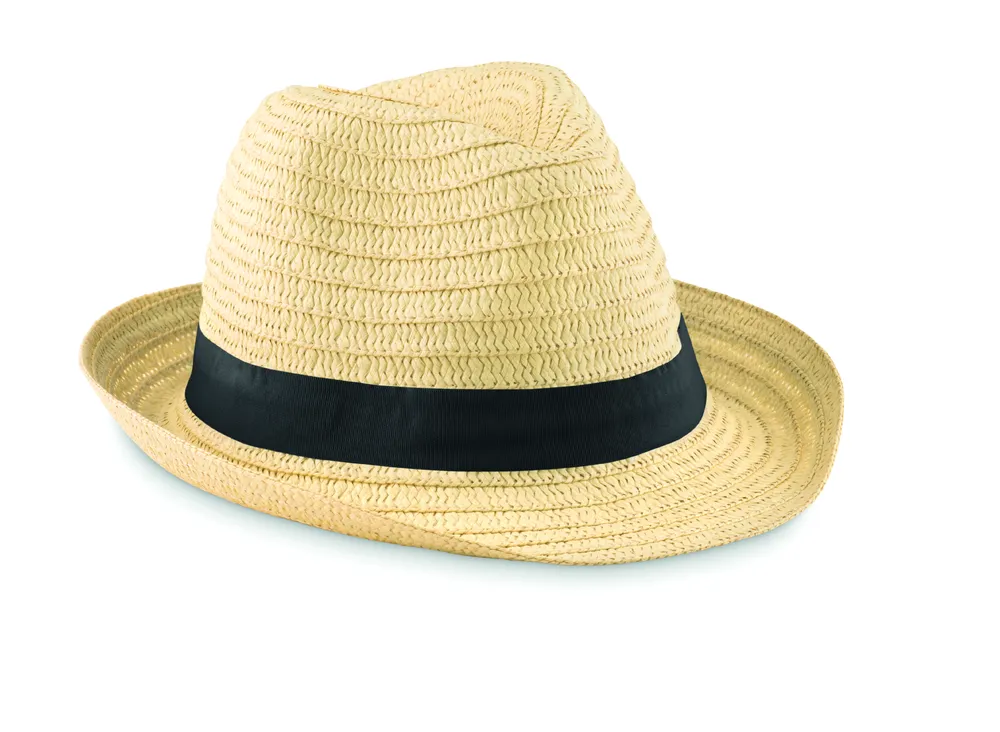 Boogie · Strohoed naturel – Zwart