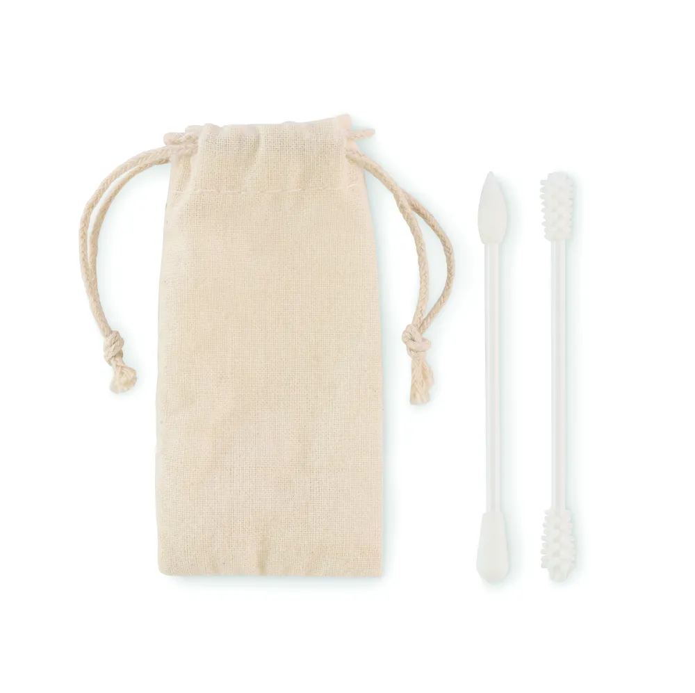 Bogie · Set herbruikbare wattenstaafjes – Beige
