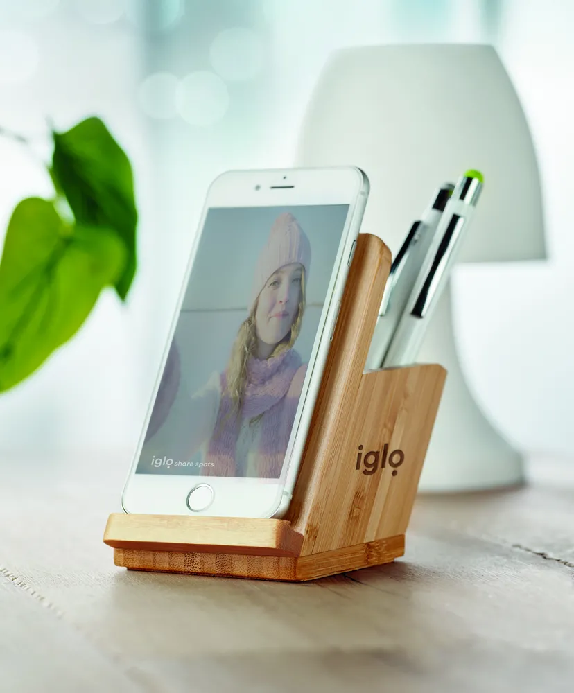 Baicoi · Draadloze oplader pennenhouder – Hout