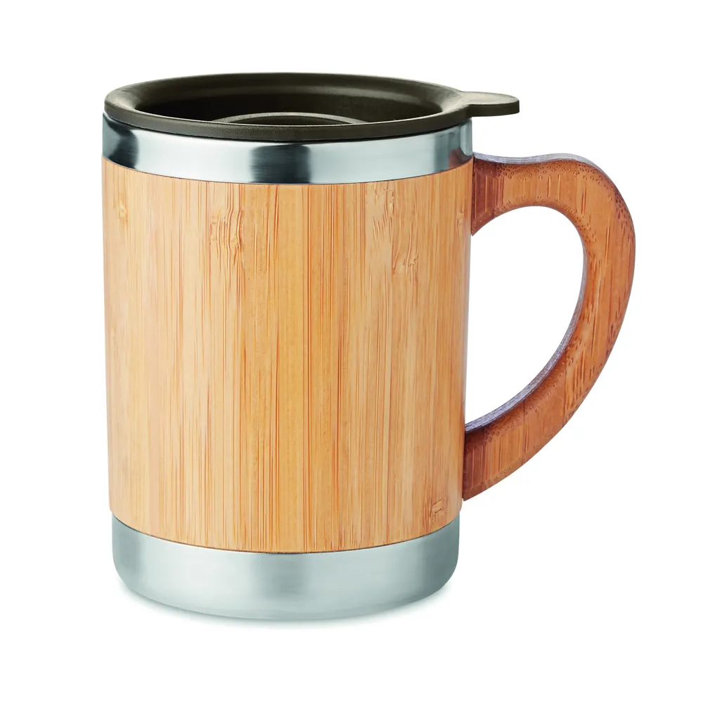 Mokka · Dubbelwandige drinkbeker 300ml – Hout