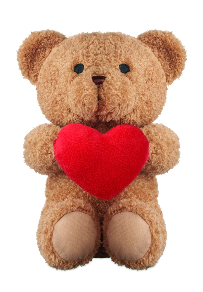 Snuggle · Pluche teddybeer met hart 23cm – Rood