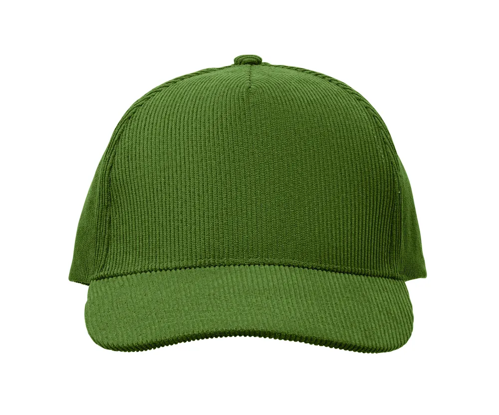 Wale · 5 panelen corduroy baseballcap – Legergroen