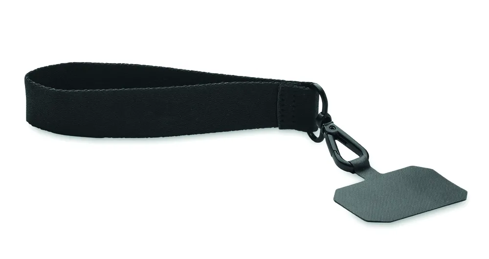 Celeste · Polsband met telefoonhouder – Zwart
