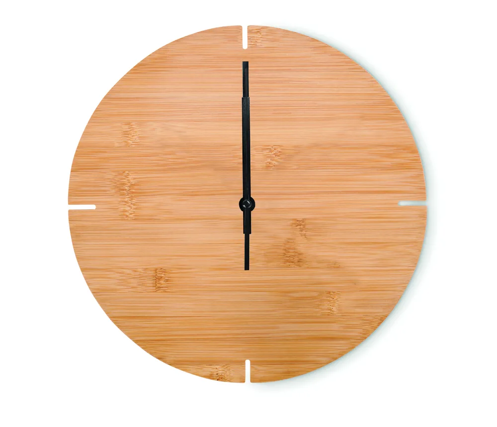 Esfere · Ronde bamboe wandklok – Hout