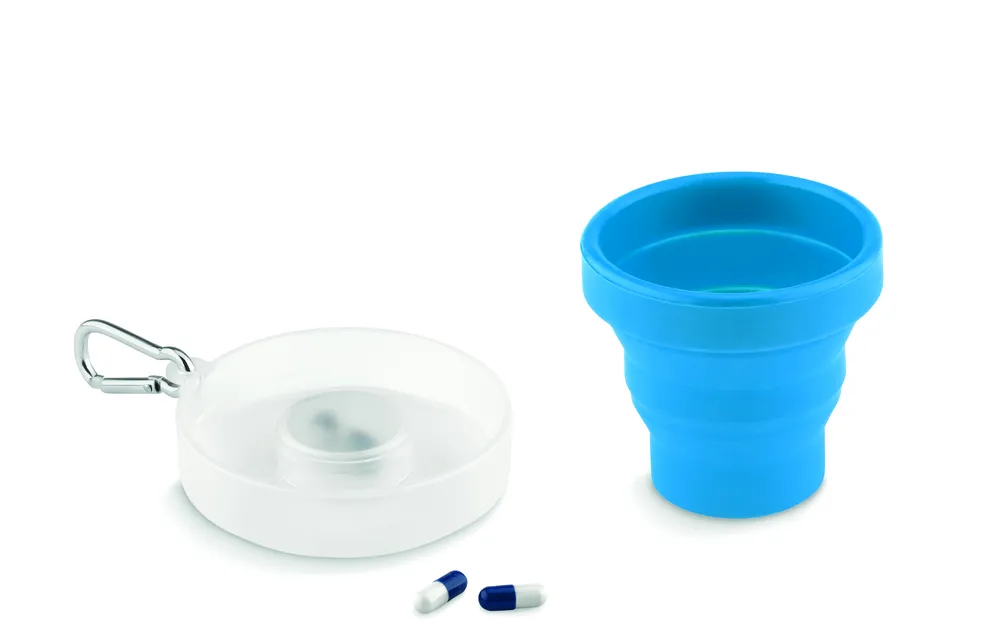 Cup Pill · Opvouwbare siliconen beker – Blauw