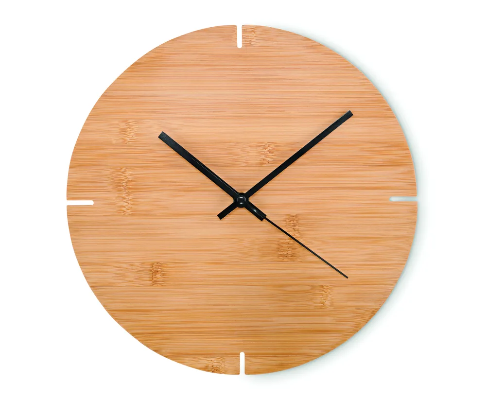 Esfere · Ronde bamboe wandklok – Hout