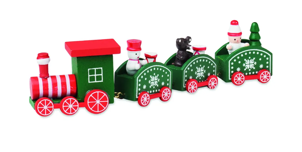 Juna · Houten decoratie kersttrein – Mix