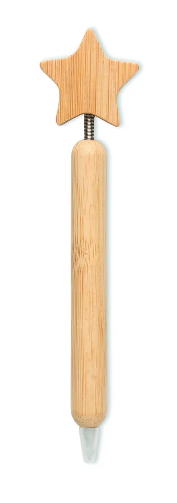 Starpen · Bamboe balpen ster detail – Hout