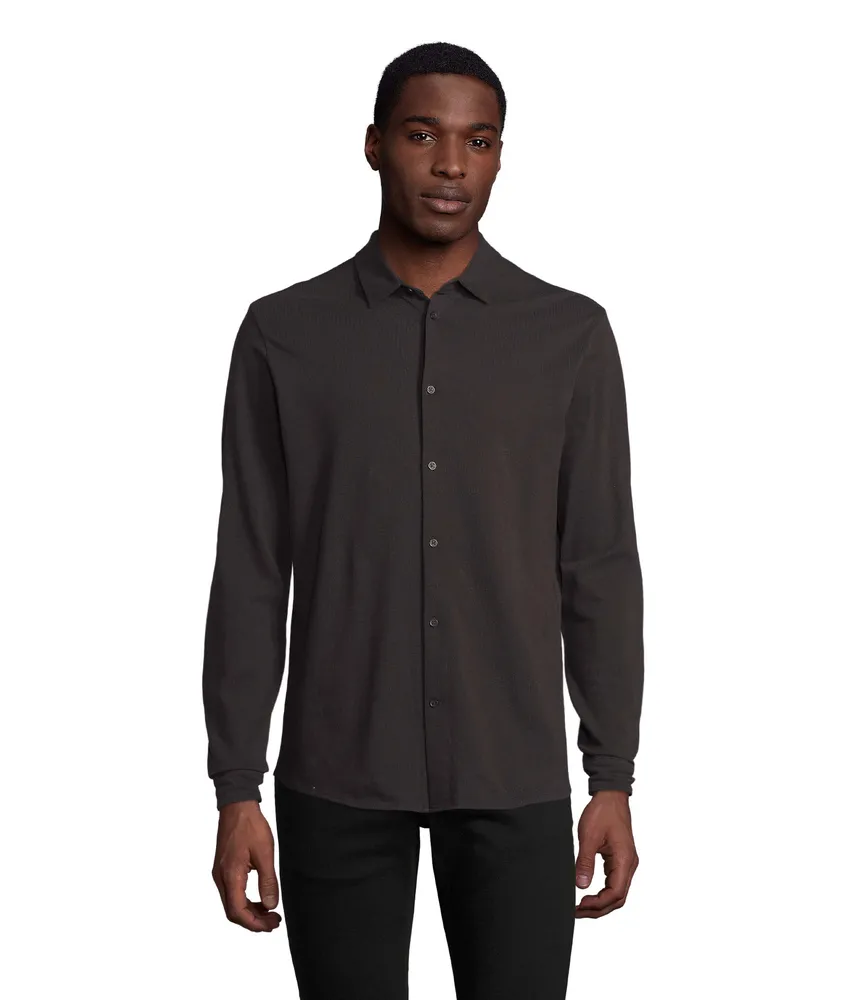 Basile Men Shirt – Diep zwart