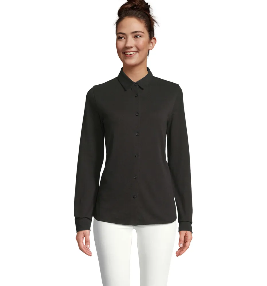 Basile Women Shirt – Diep zwart