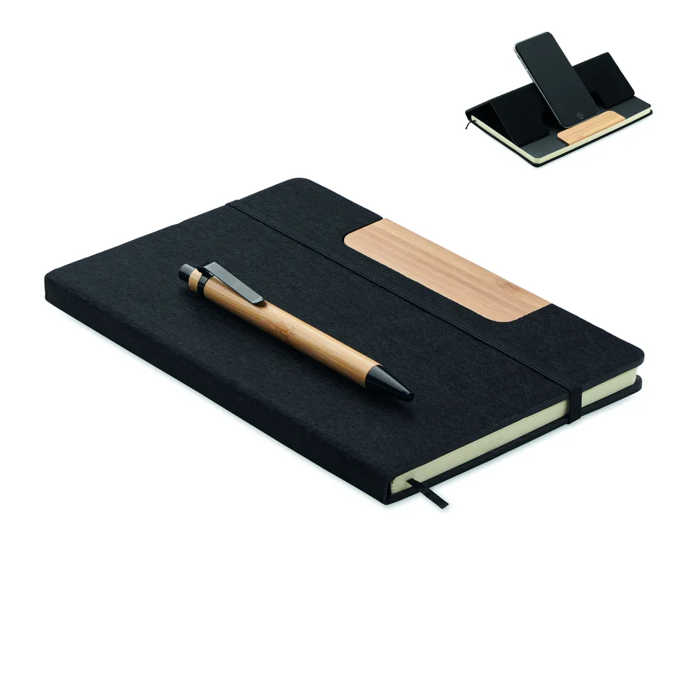 Notemix · Set notitieblok telefoonhouder – Zwart