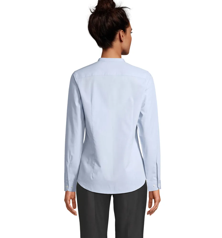 Bart Women Mao Collar Shirt – Soft blue