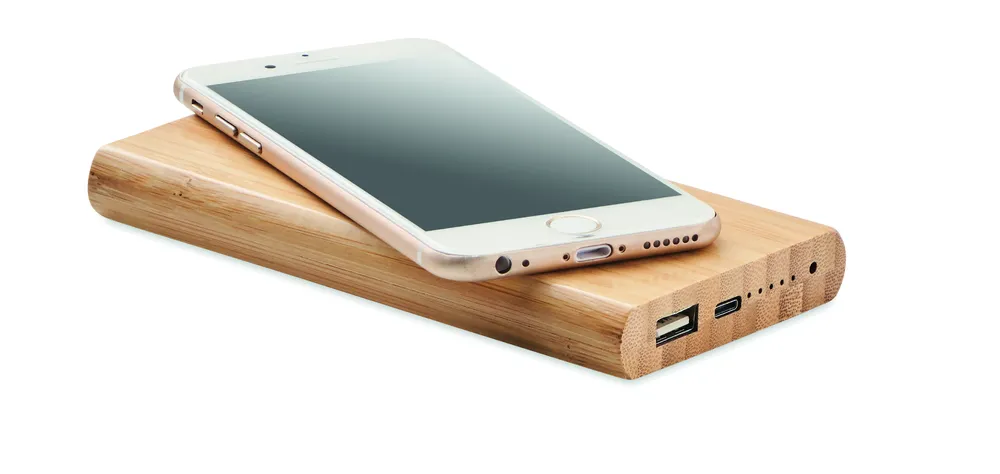 Arena C · Bamboe powerbank 6000 mAh – Hout