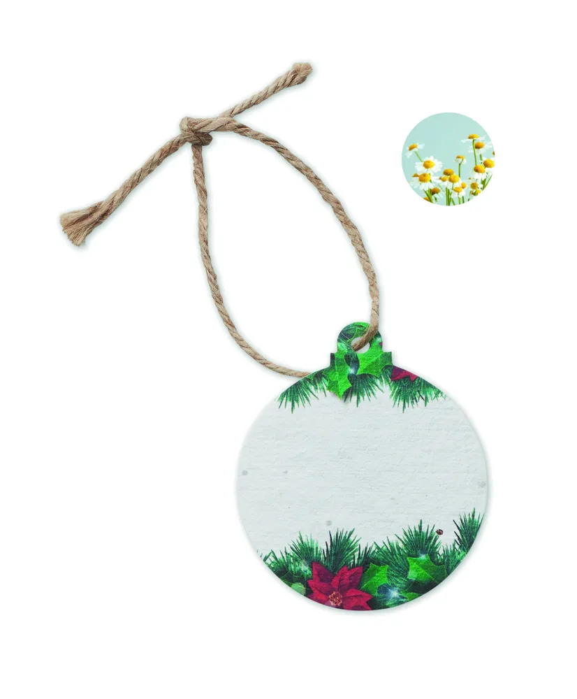Bauseed · Zaadpapier kerstbal – Wit