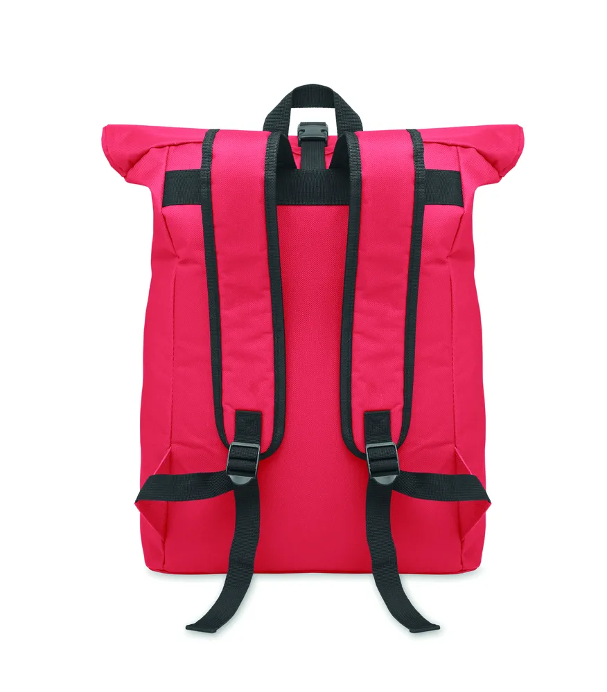 Irea · 600D polyester rolltop rugzak – Rood