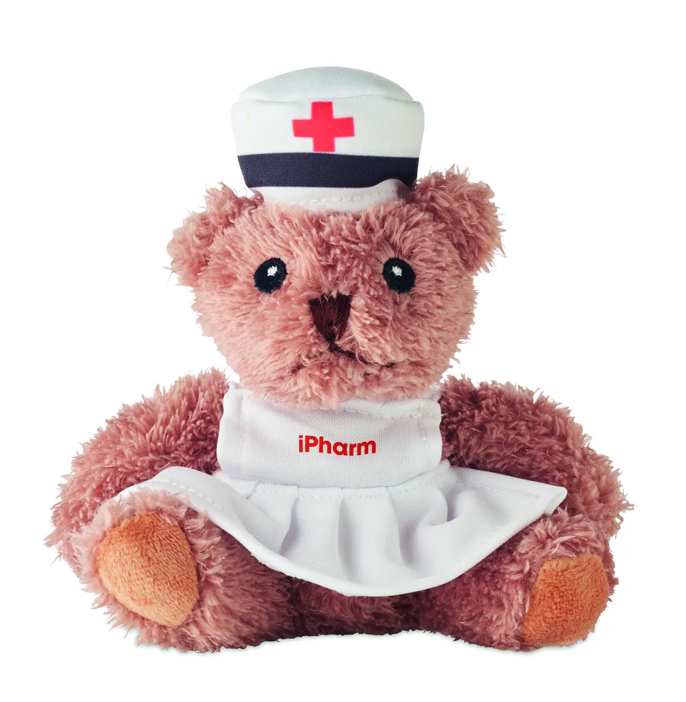 Nurse · Pluche teddybeer verpleegster – Wit