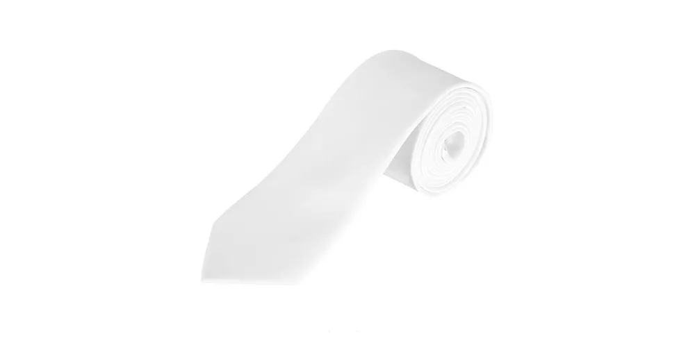 Garner Satin Tie – Wit