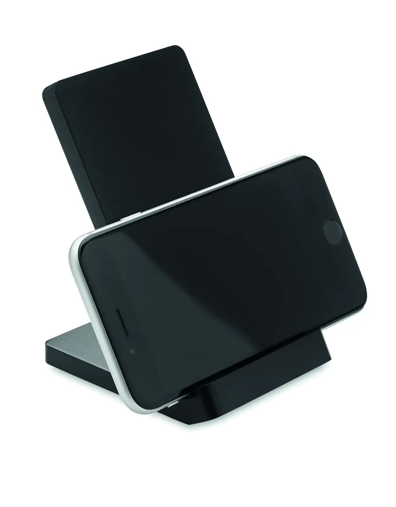 Wirestand · Draadloze bamboe oplaadstation – Zwart