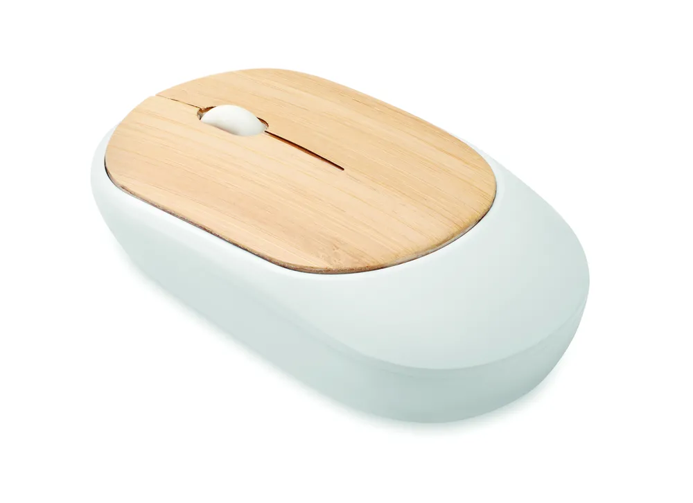 Curvy Bam · Bamboe draadloze muis – Wit