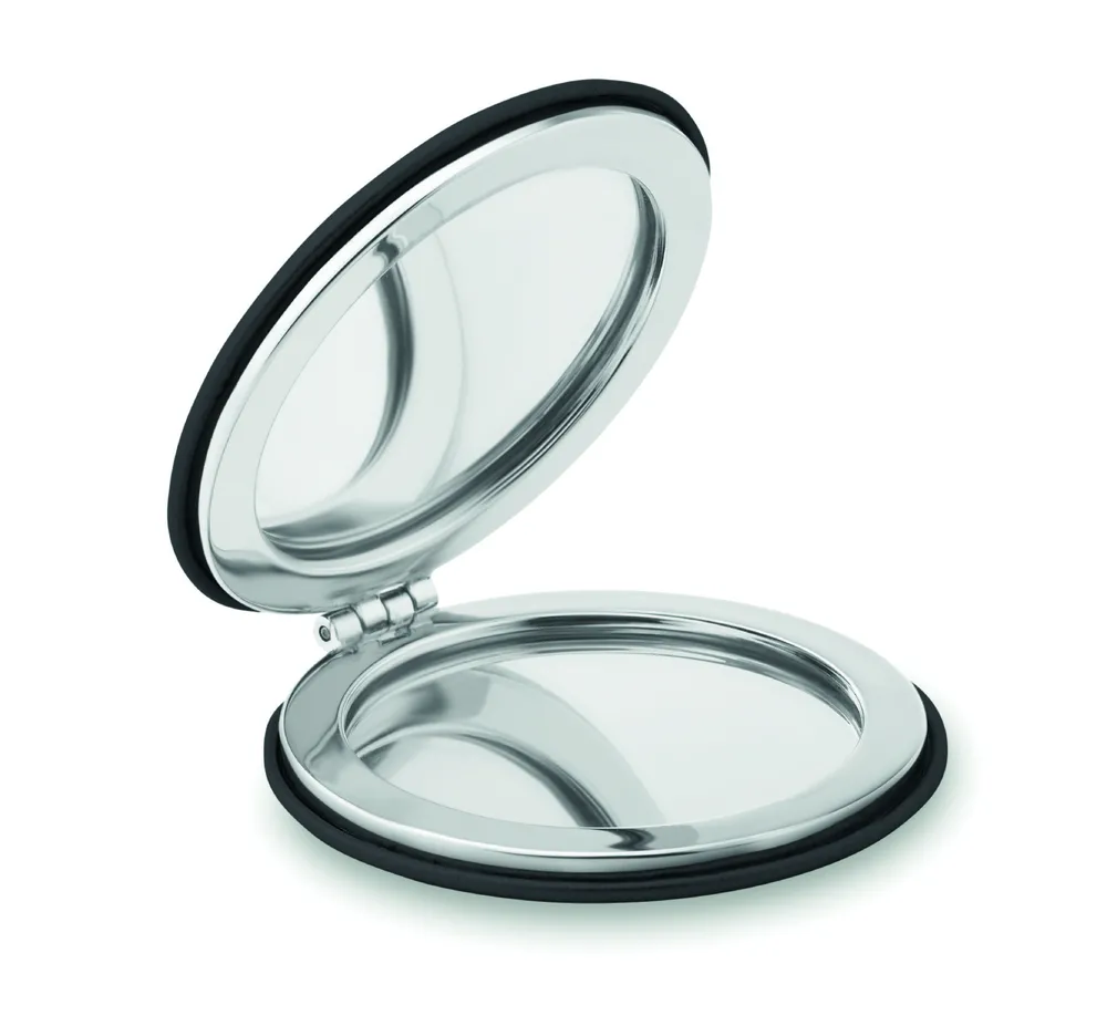 Glow Round · Magnetische dubbele spiegel – Zwart