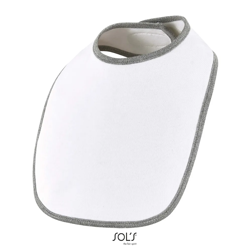 Babib Baby Bib – White/melange gray