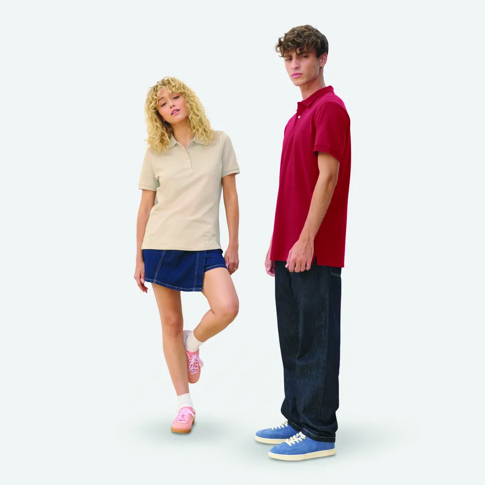 Pacific Heren Polo – Folk red twin