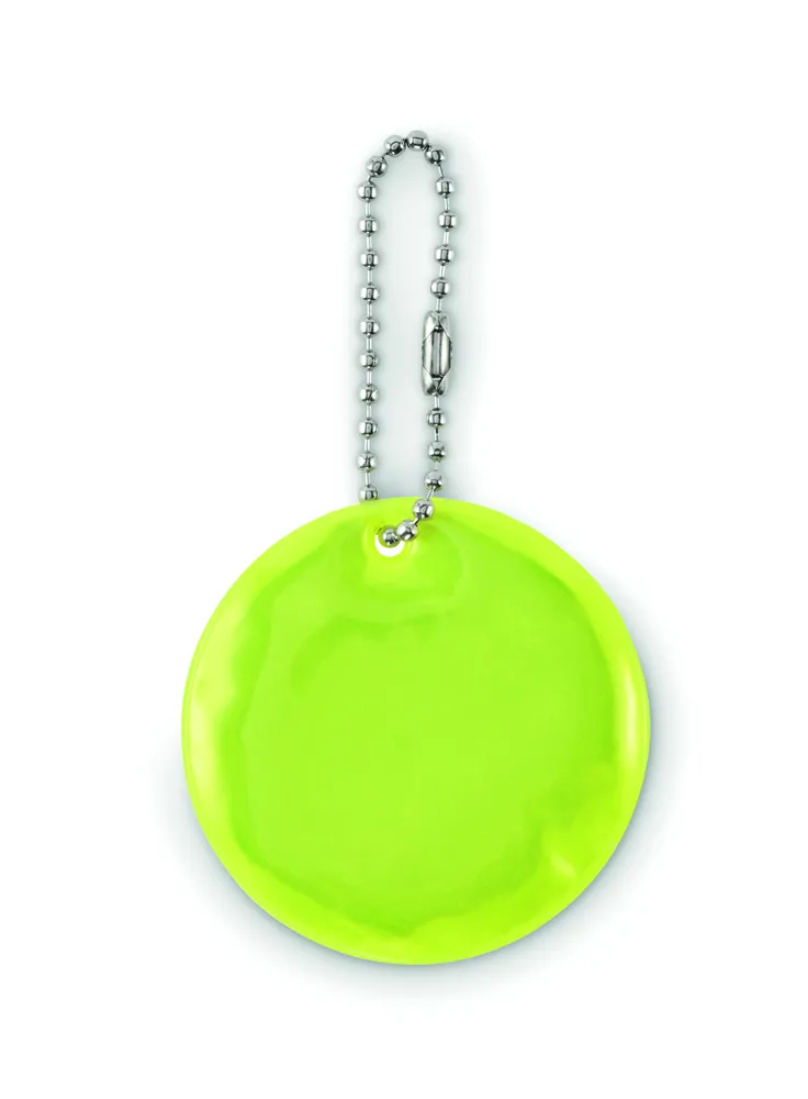 Grin · Ronde reflecterende hanger – Neon geel