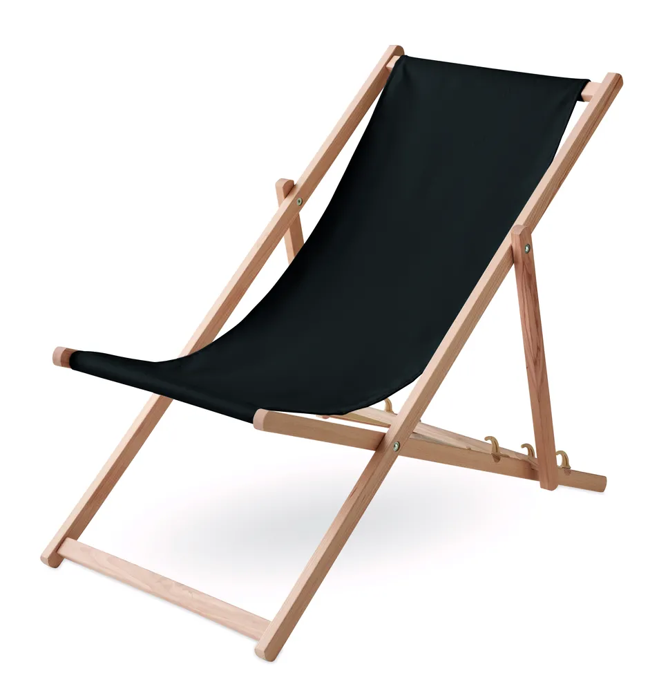 Honopu · Houten strandstoel – Zwart