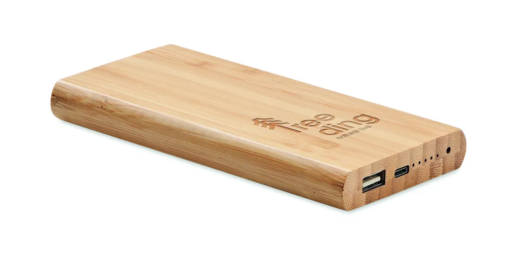 Arena C · Bamboe powerbank 6000 mAh – Hout