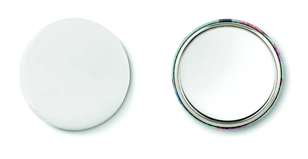 Mirror · Metalen button – Mat zilver