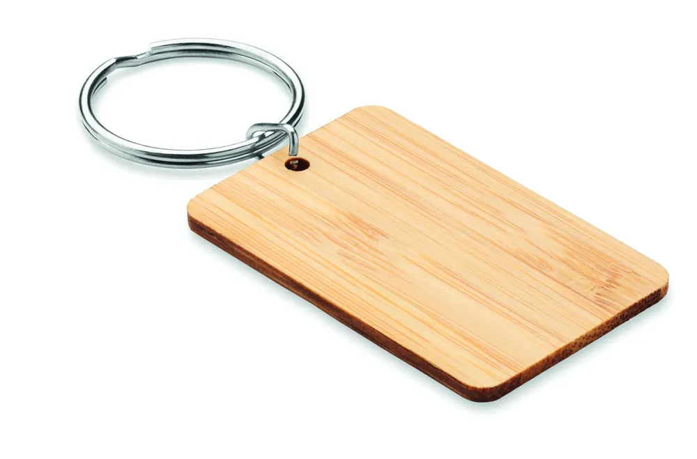 Angleboo · Bamboe rechthoek sleutelhanger – Hout