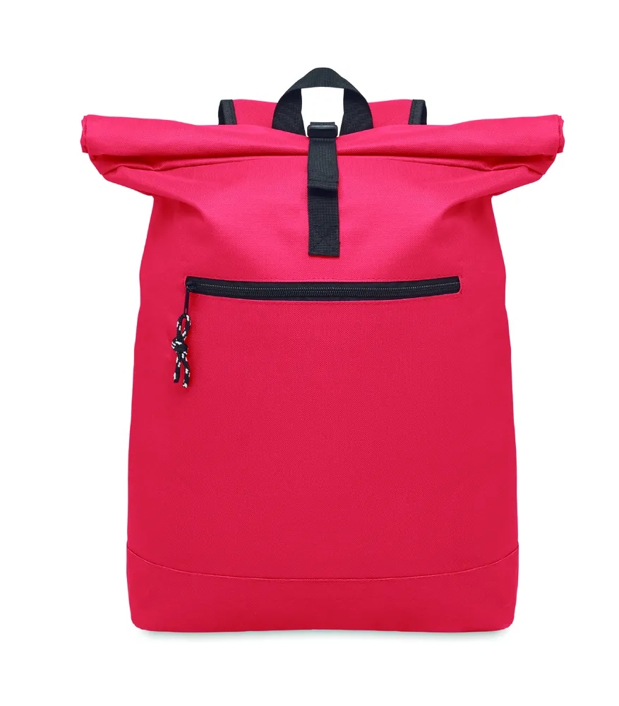 Irea · 600D polyester rolltop rugzak – Rood