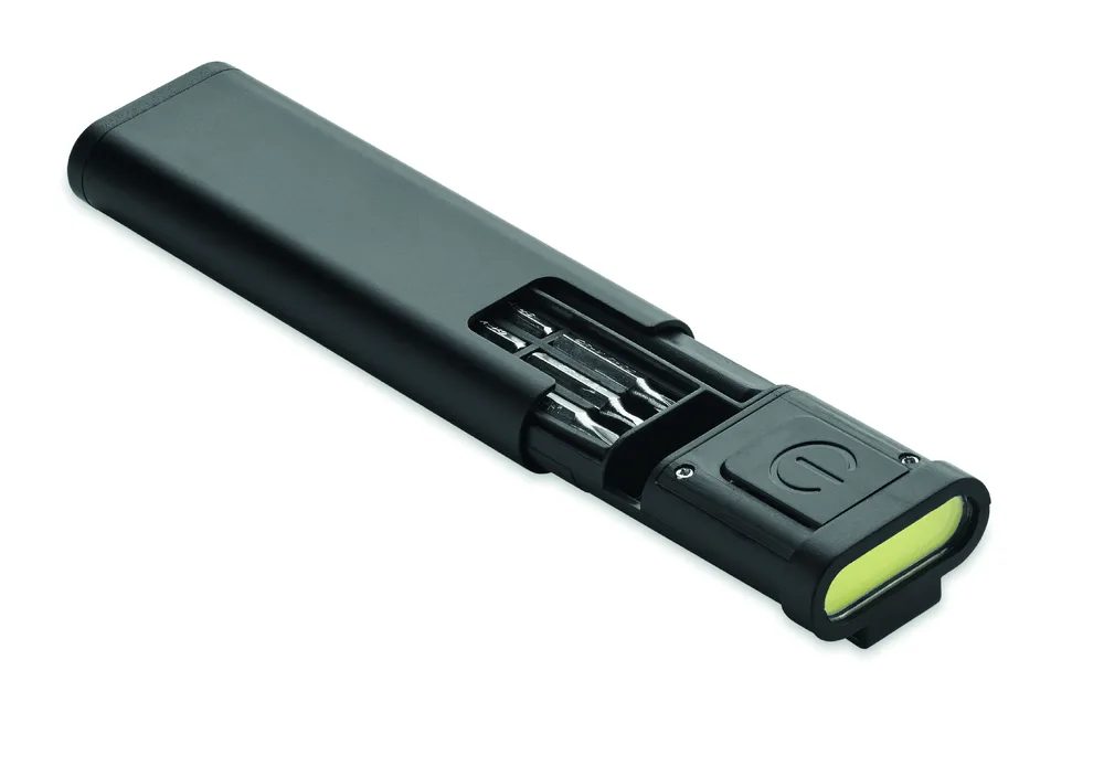 Scrudrive · Cob-lamp & schroevendraaierset – Zwart