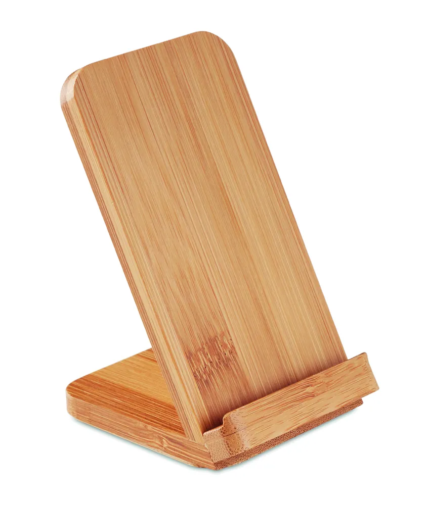 Wirestand · Draadloze bamboe oplaadstation – Hout