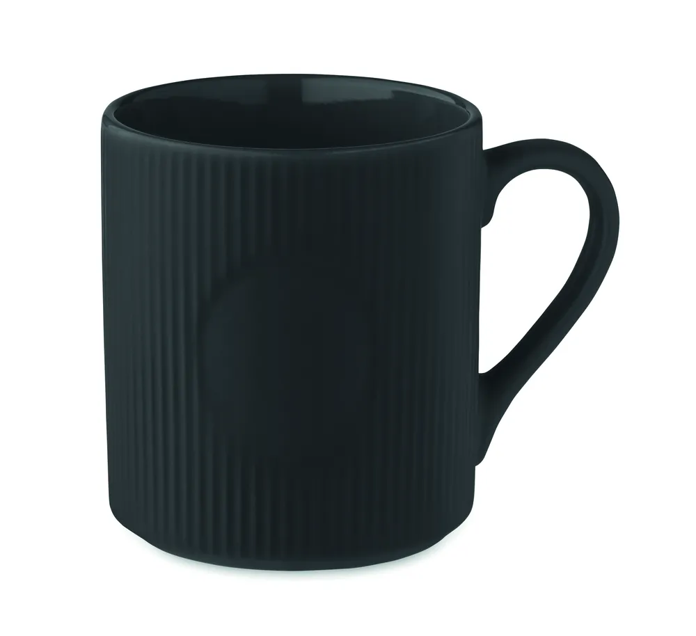 Ribmug · Geribbelde keramische mok 340ml – Zwart