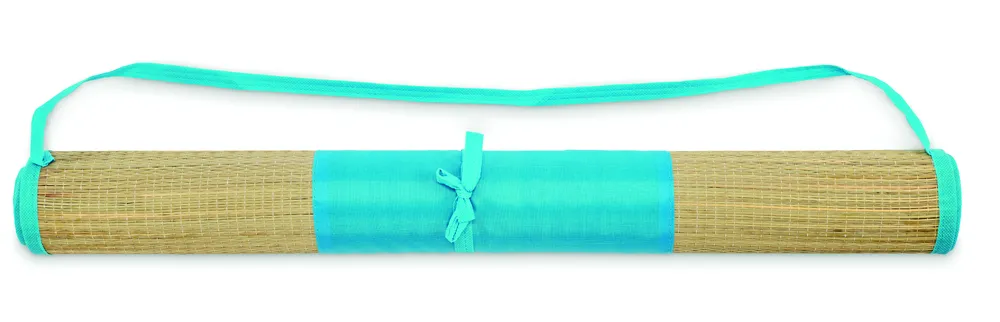 Rafia · Strandmat van natuurlijk stro – Turquoise